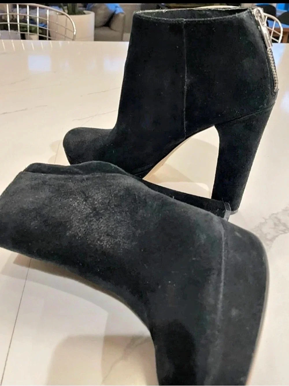 MICHAEL Michael Kors  Suede Platform Ankle Boots Black size 8.5